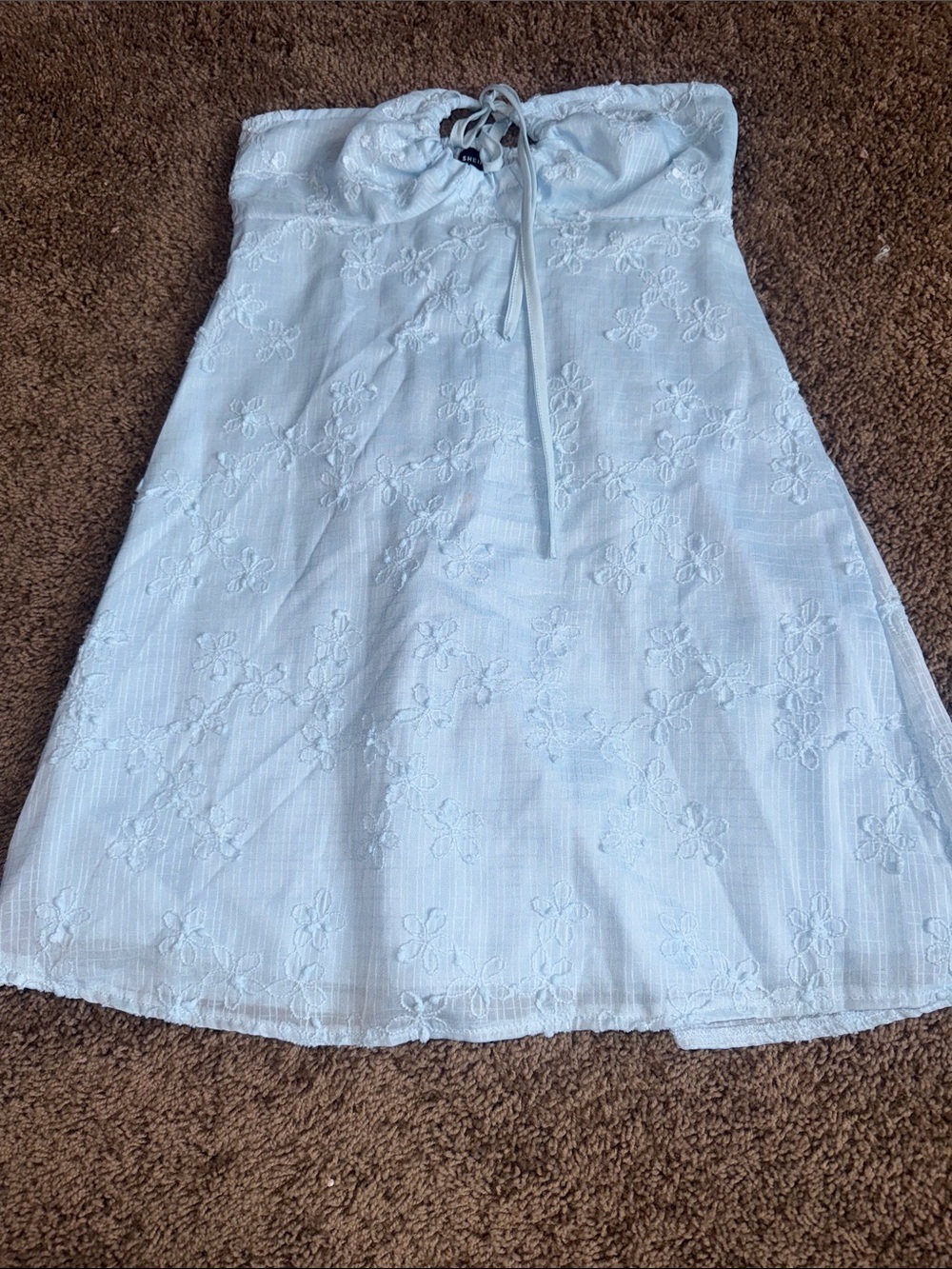 SHEIN blue strapless mini dress